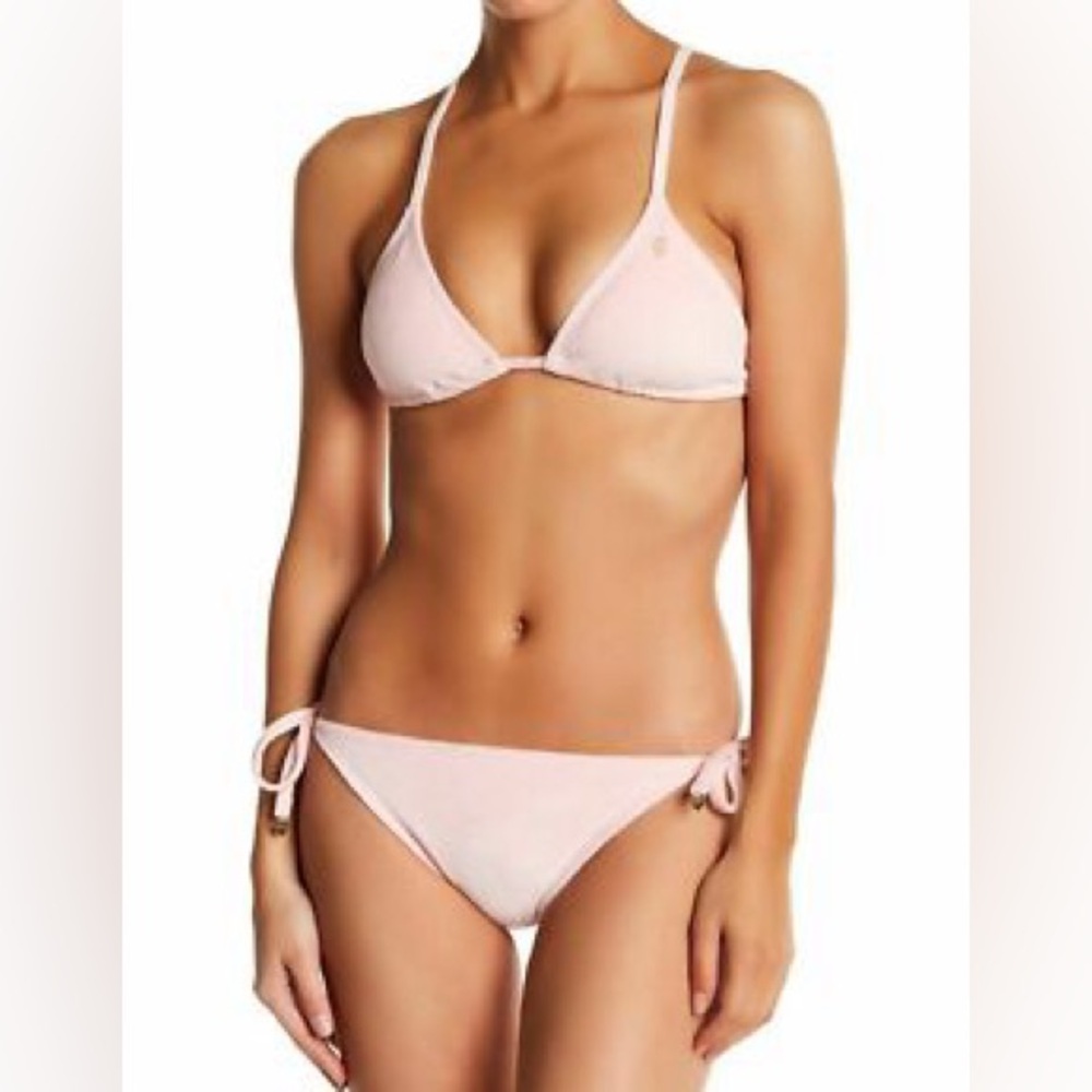 JUICY COUTURE Velour Triangle Bikini Top & Side-Tie Bikini Bottoms